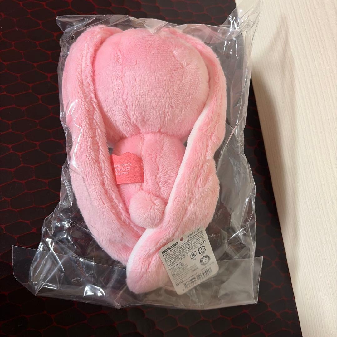 汎用うさぎ　手乗り鎮座ぬいぐるみ　ホワイト　ピンク　セット