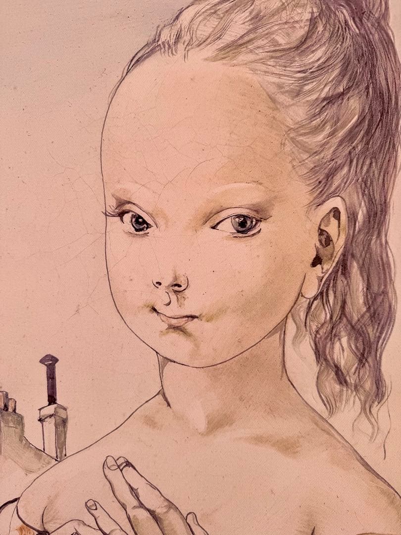 藤田嗣治「少女」複製画 額装 少女像 Foujitaインテリアアート #N2