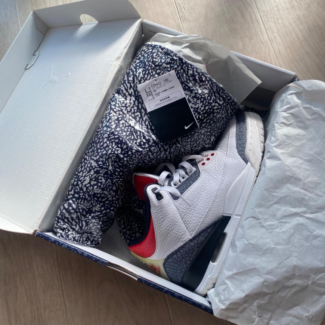Air Jordan 3 RETRO ホワイト/ネイビー/レッド