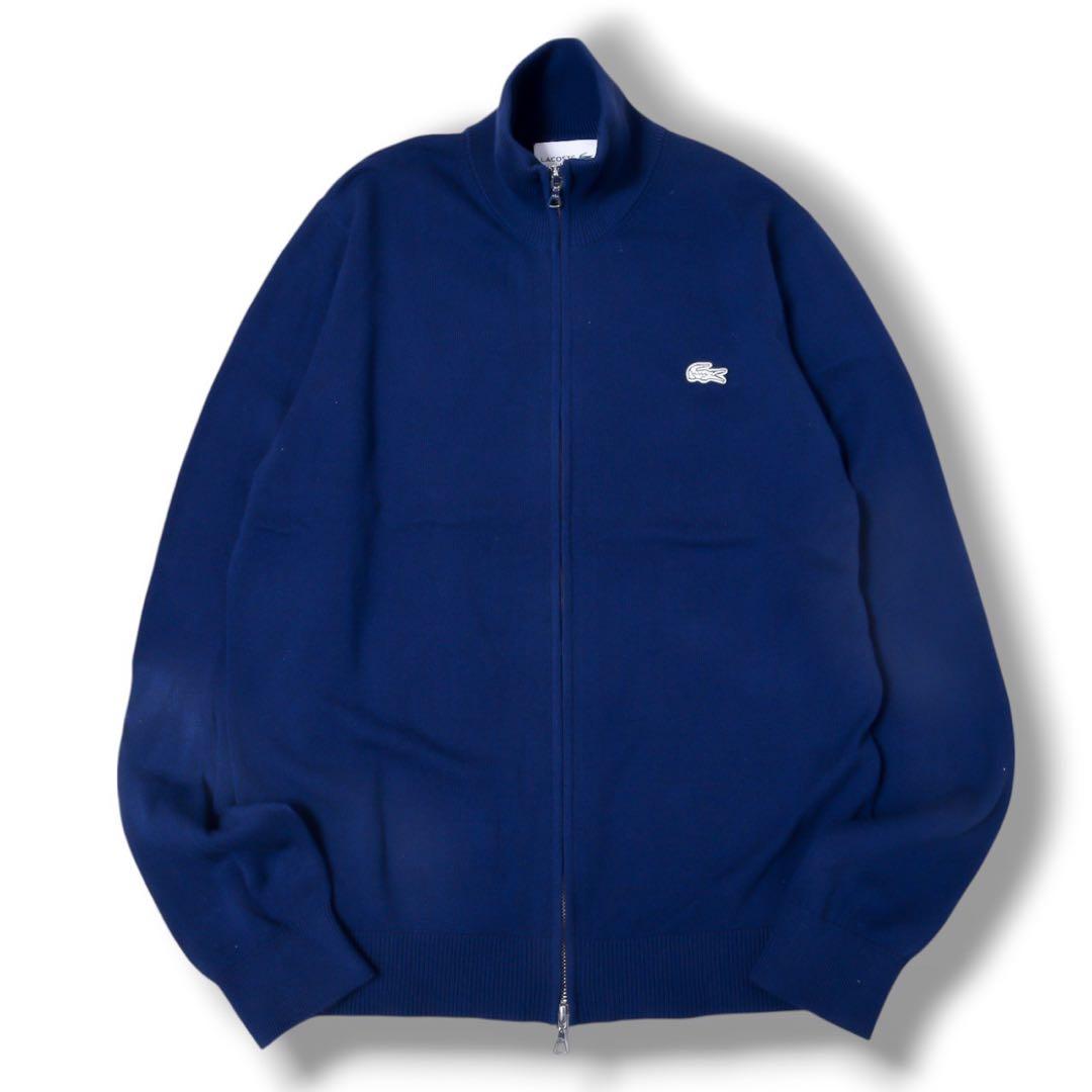 LACOSTE ラコステ ネイビー ジップアップ コットン ニット ジャケット