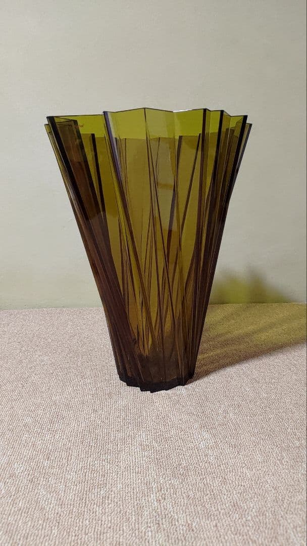未使用 Kartell 花瓶 44cm 大型 イエロー系 フラワーベース