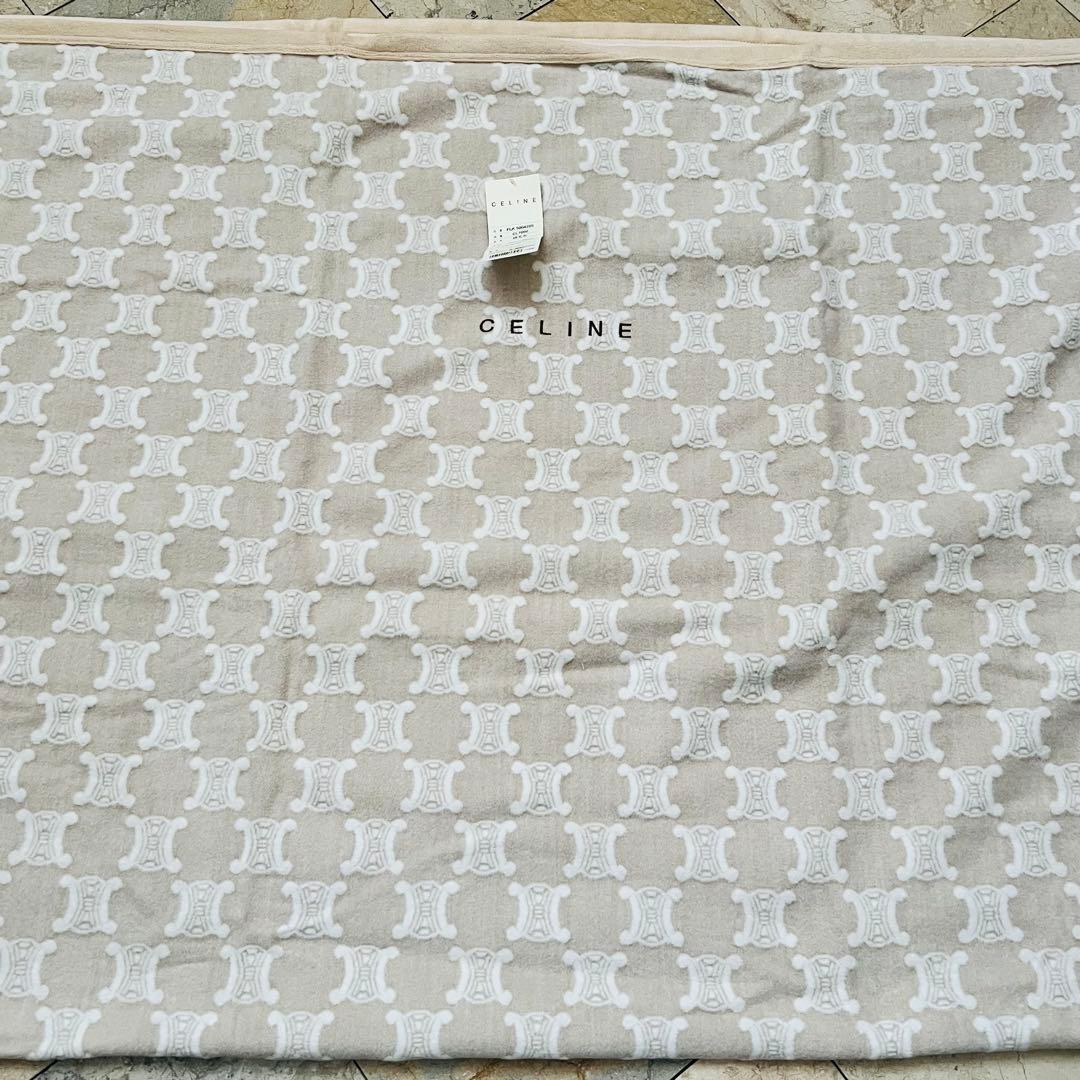 【未使用品】セリーヌCELINE トリオンフ柄 綿毛布 140×200