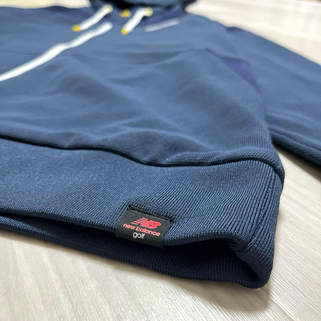 美品★New Balance Golf★肩メッシュジップパーカーメンズ5紺