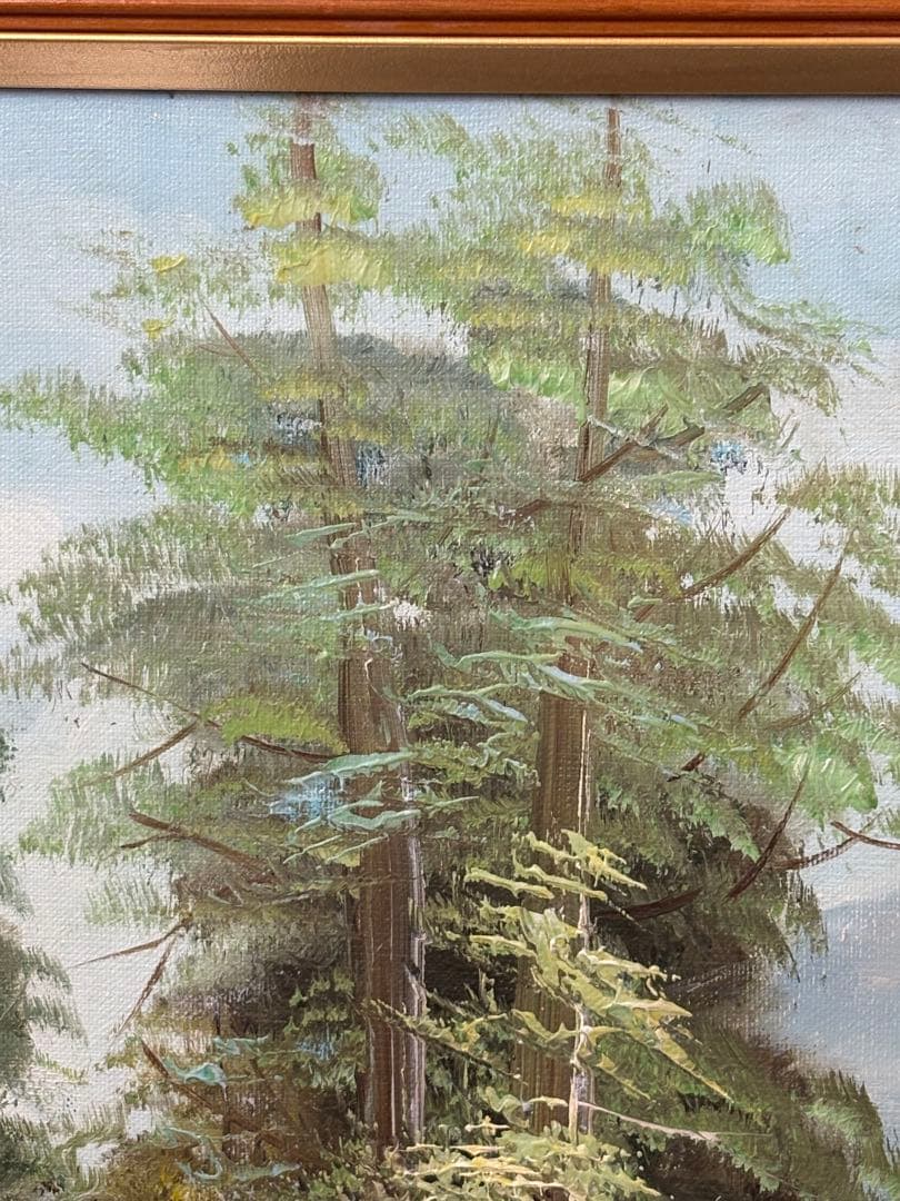 【油彩画】中山 扇 野尻湖と妙高 鑑定書 3090