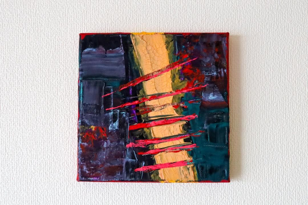 二枚組アクリル抽象画「自傷と降臨」｜現代アート・一点もの原画