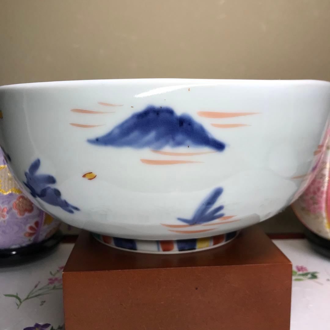 福珠窯　うさぎの染錦の鉢　1客
