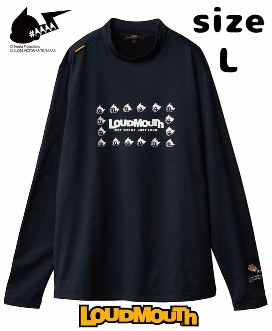 LOUDMLOUTH ラウドマウス　裏起毛モックネックシャツ　アトム　ブラックL
