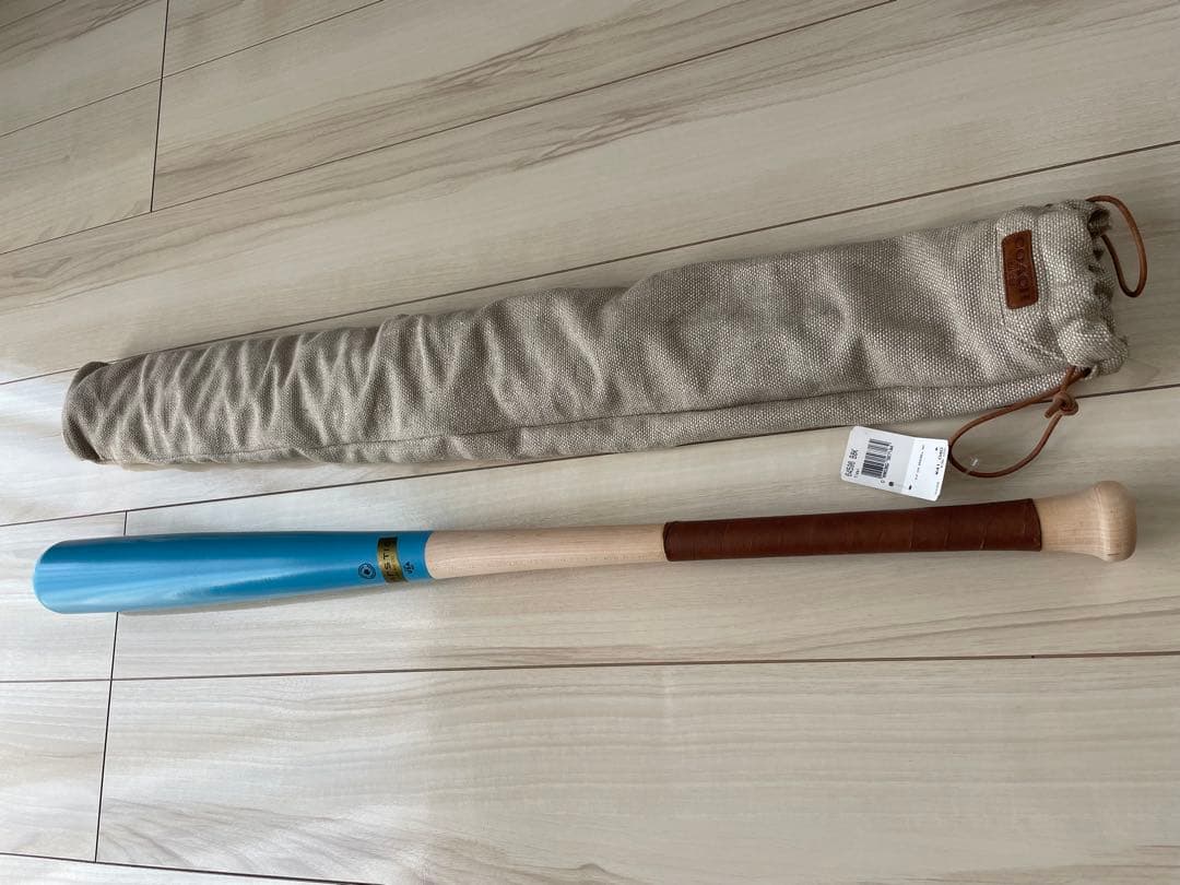 トレーニングバット 青/ナチュラル 収納袋付き