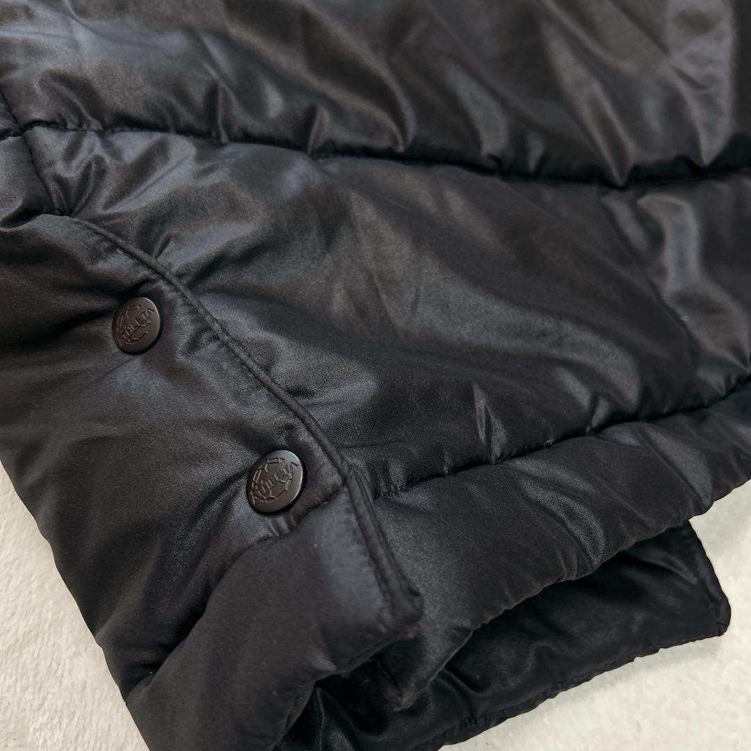 【美品】アスレタATHLETA フード付きロングベンチコートキッズ160黒カモ