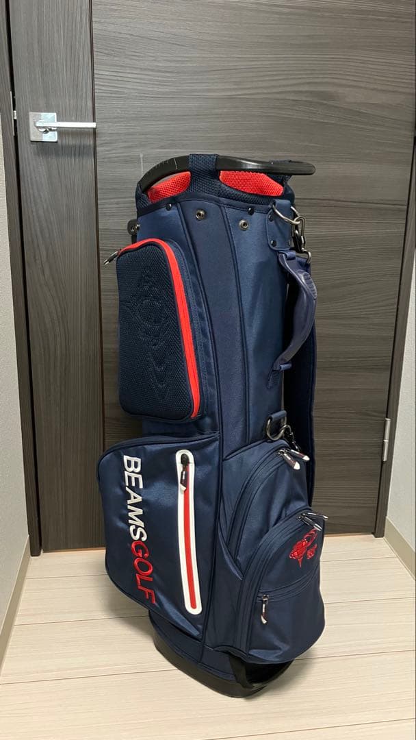 ★値下げします　BEAMS GOLF キャディバッグ ネイビー/レッド★
