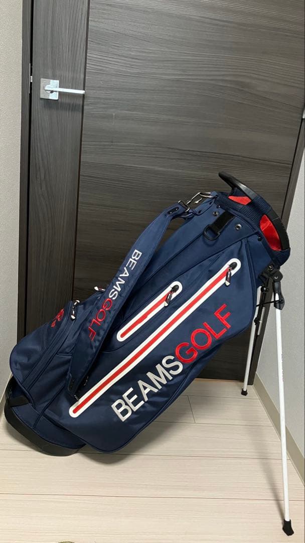 ★値下げします　BEAMS GOLF キャディバッグ ネイビー/レッド★