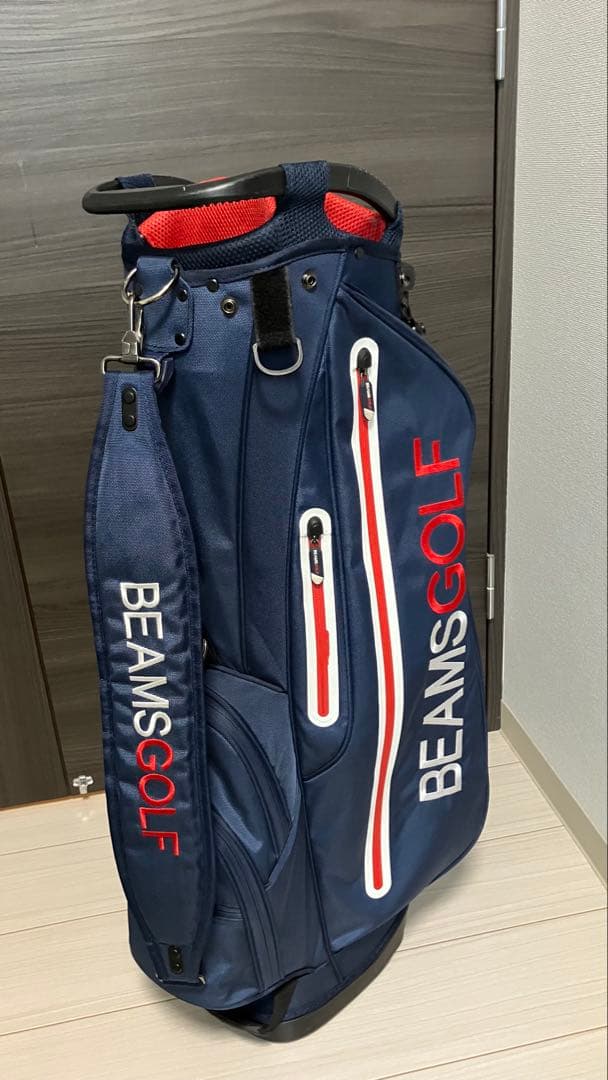 ★値下げします　BEAMS GOLF キャディバッグ ネイビー/レッド★