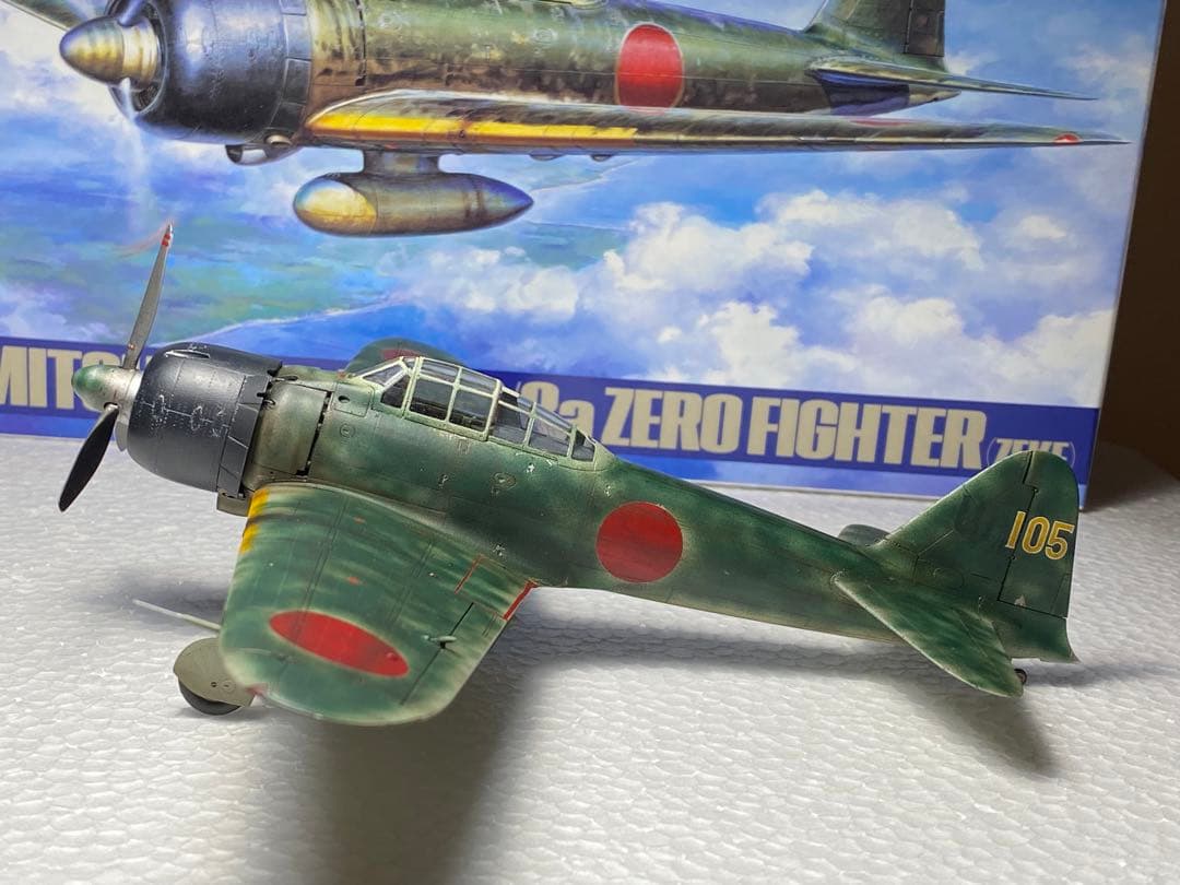 完成品　タミヤ 1/48 零戦 零式艦上戦闘機 22型　ラバウルの魔王　西沢広義