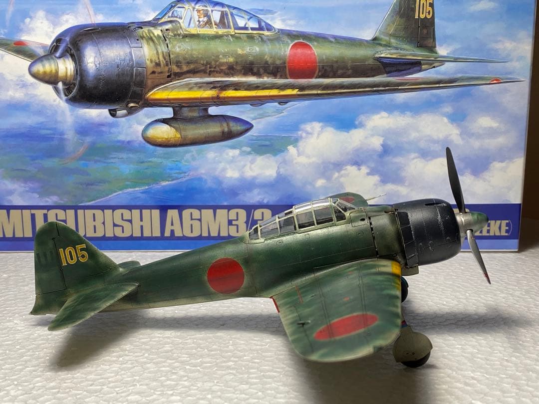 完成品　タミヤ 1/48 零戦 零式艦上戦闘機 22型　ラバウルの魔王　西沢広義