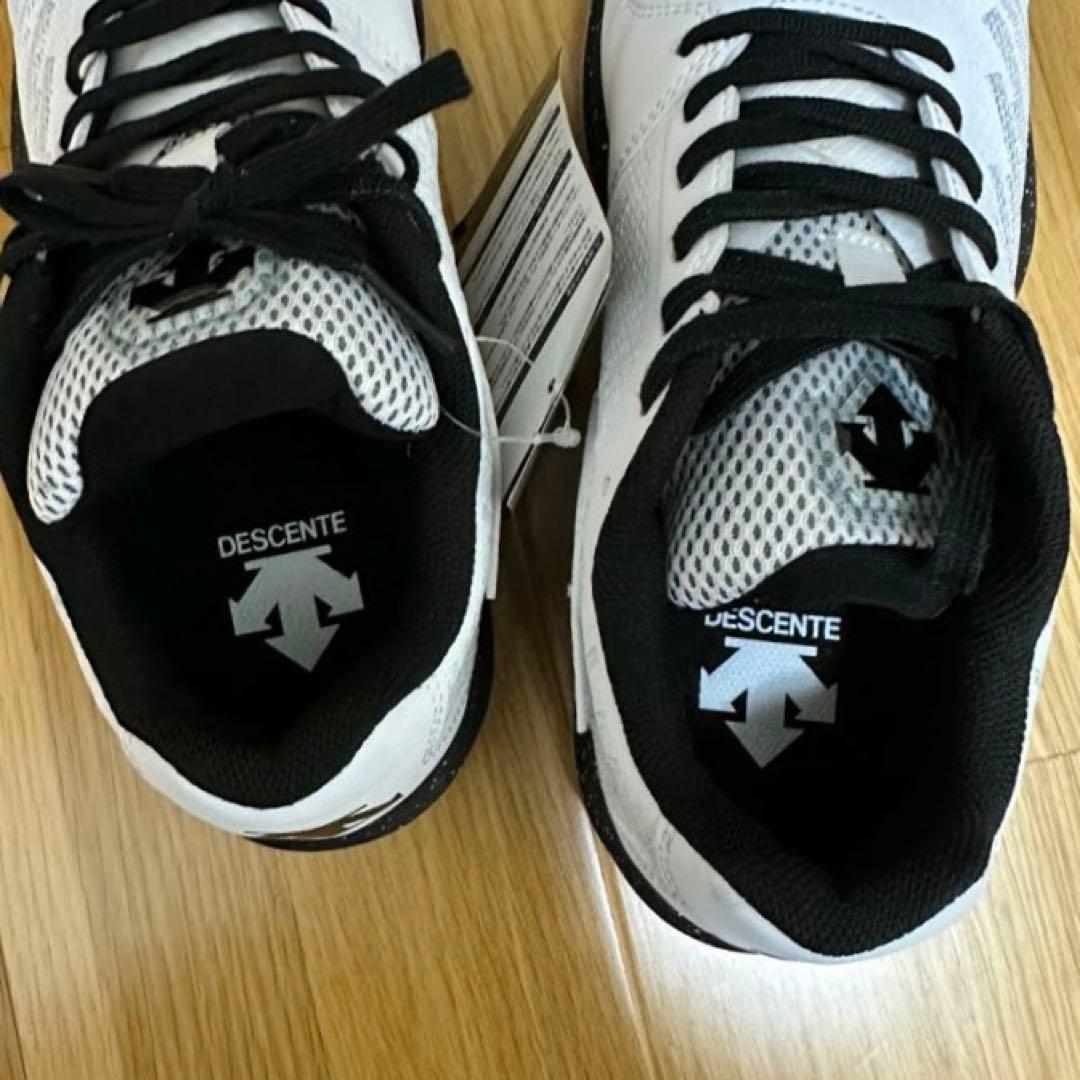 未使用タグ付き　DESCENTE バレーボールシューズ ホワイト　　25㎝