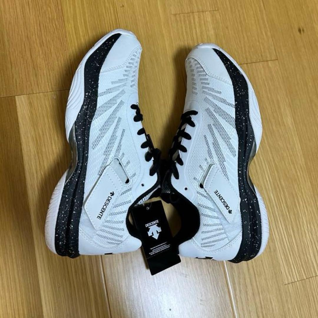 未使用タグ付き　DESCENTE バレーボールシューズ ホワイト　　25㎝