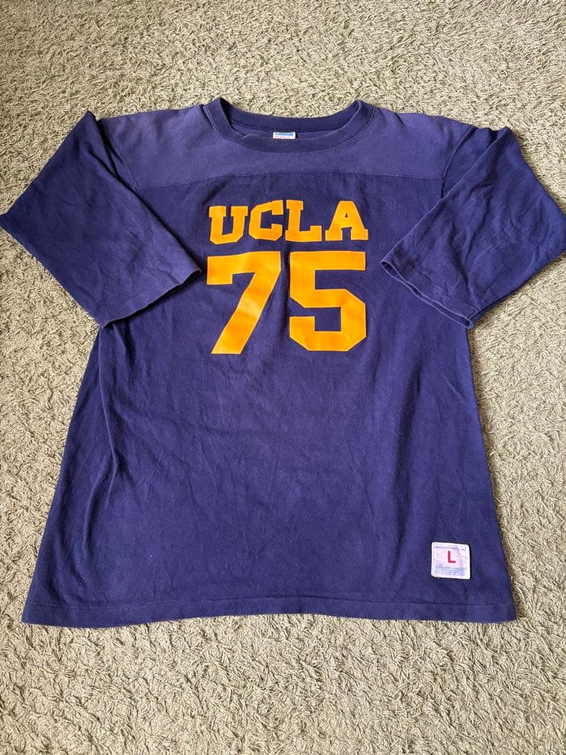 チャンピオン　UCLA L フットボールT復刻 バータグ