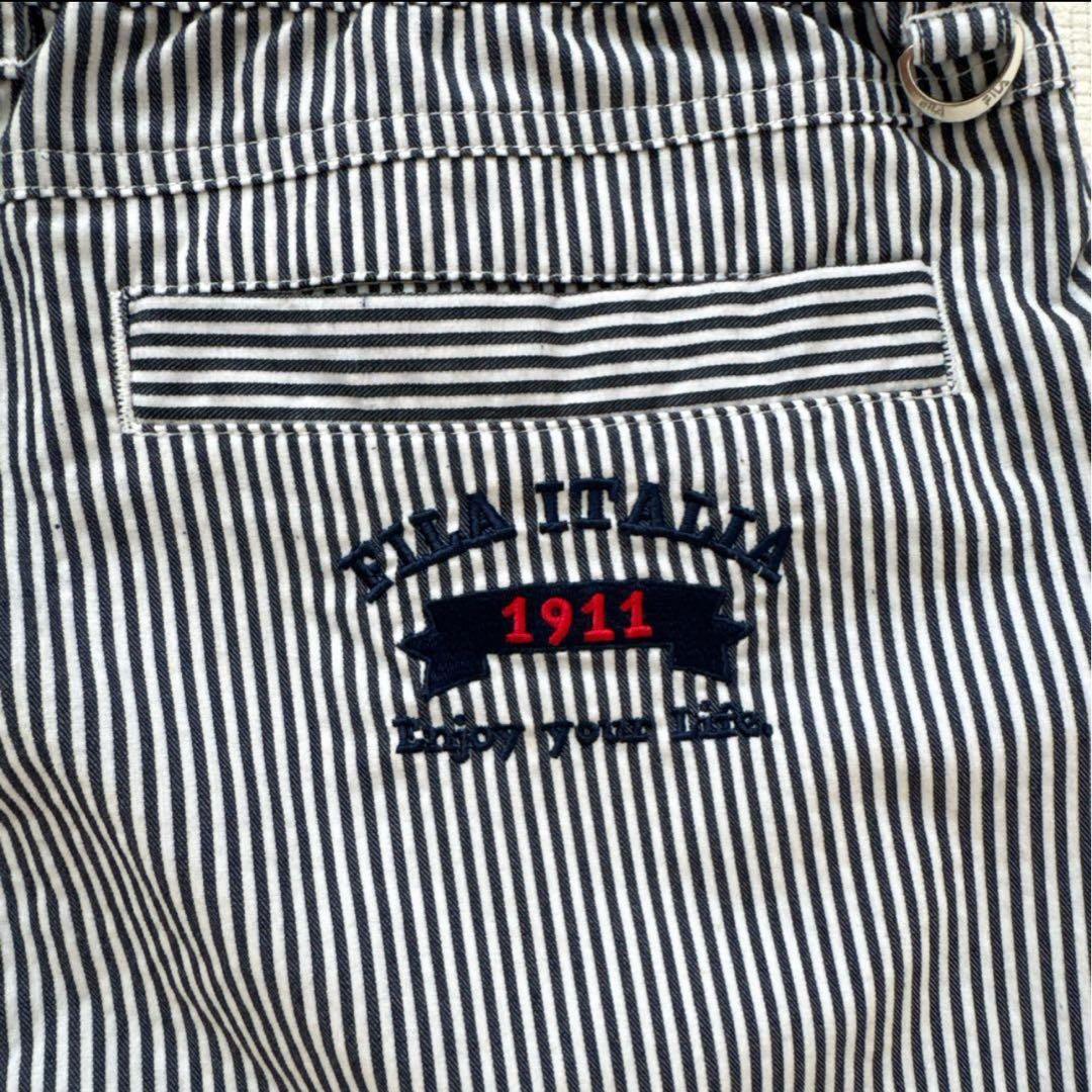FILA GOLF　ゴルフ　シャツワンピース　ストライプ　ロゴ 半袖ワンピース