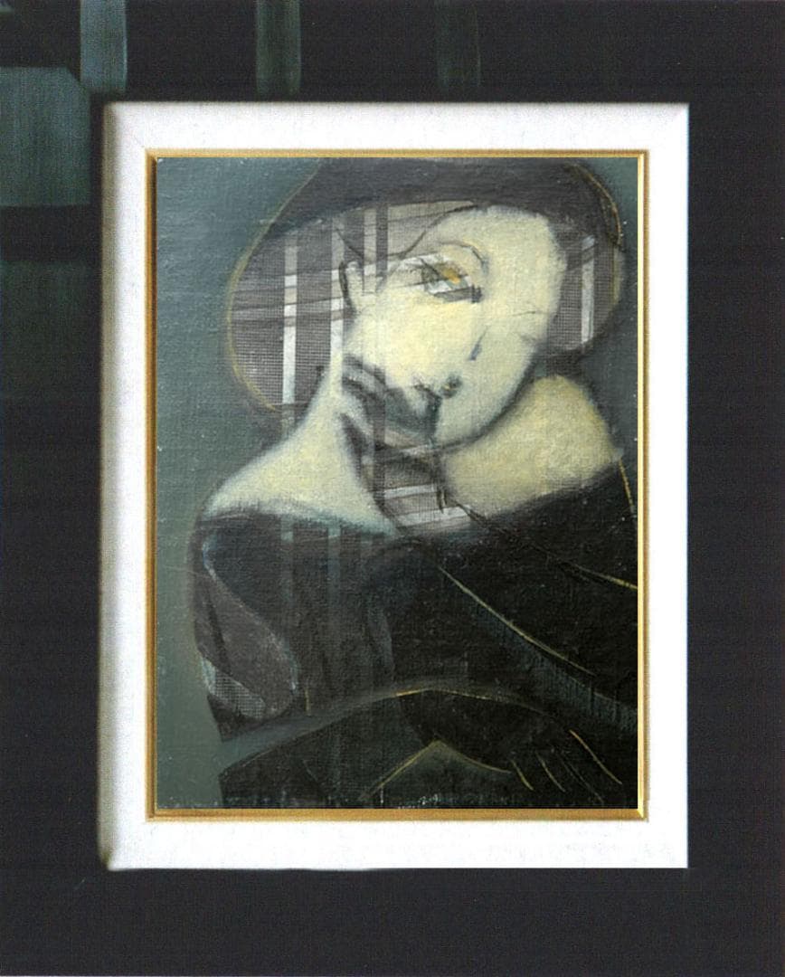 油絵 絵 絵画 インテリア 額付(銀) F4-052313 人物 女性像