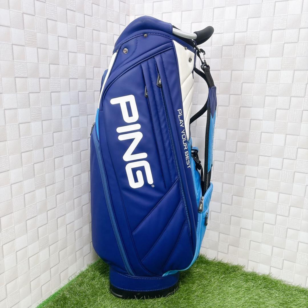 PING ピン キャディバッグ カート式 9.5型 5分割 47インチ ブルー