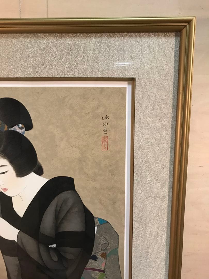伊藤深水　「指」　シルクスクリーン　落款・エディション・作品証明シール有り