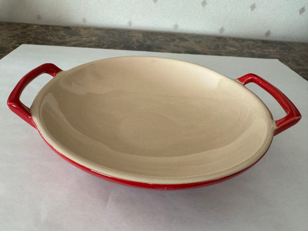 【未使用極美品】廃盤 ル・クルーゼ WOK 20cm レッド レア プレート