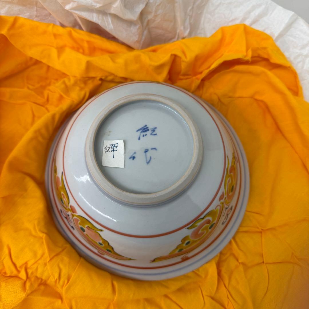 未使用品　九谷焼　長谷川紀代　菓子鉢　茶器　供箱