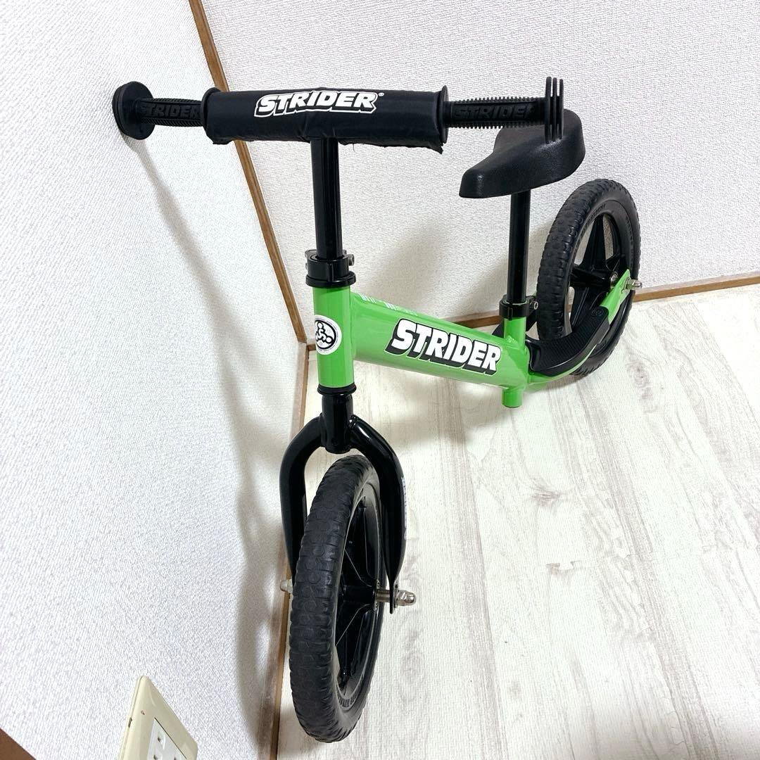 美品 STRIDER 12 グリーン ストライダー 12 ペダルなし自転車