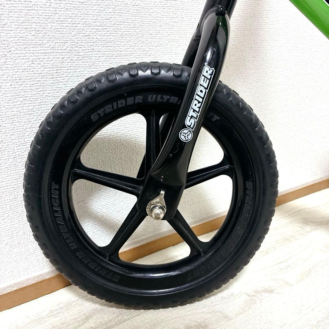 美品 STRIDER 12 グリーン ストライダー 12 ペダルなし自転車