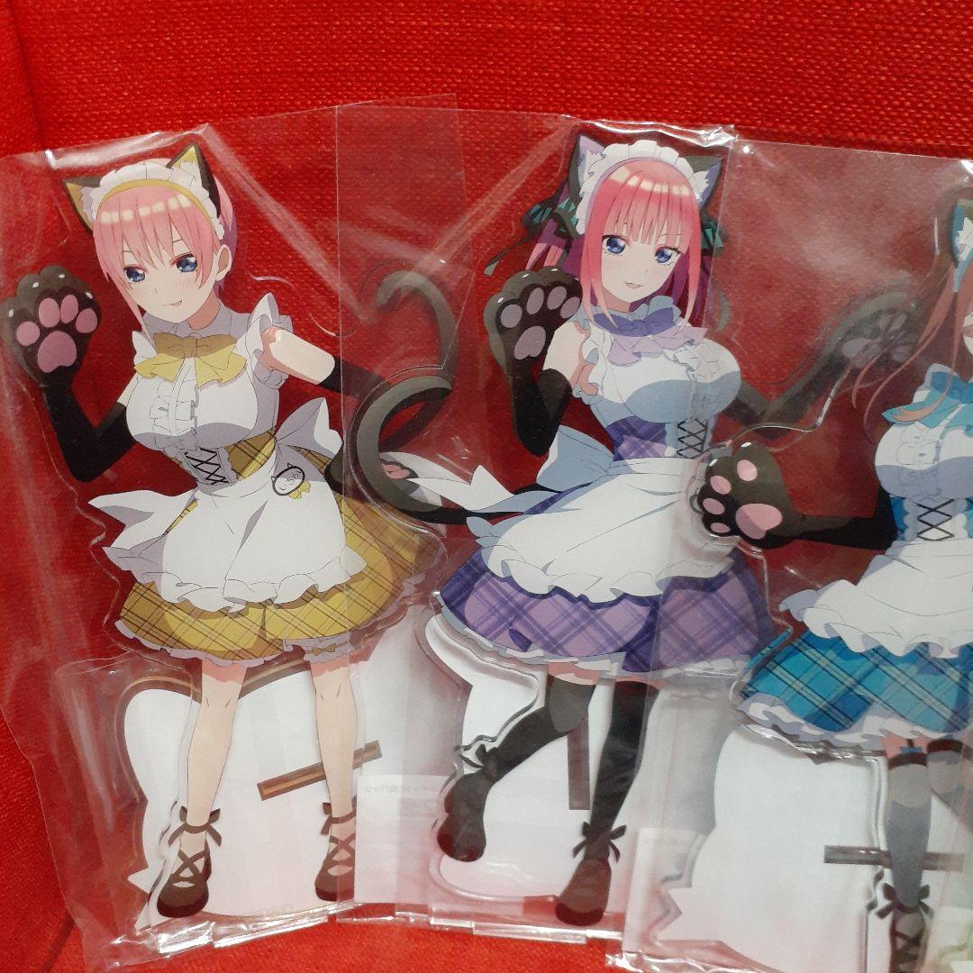 五等分の花嫁　アクリルスタンド　缶バッジくじ(猫メイド) 五つ子セット