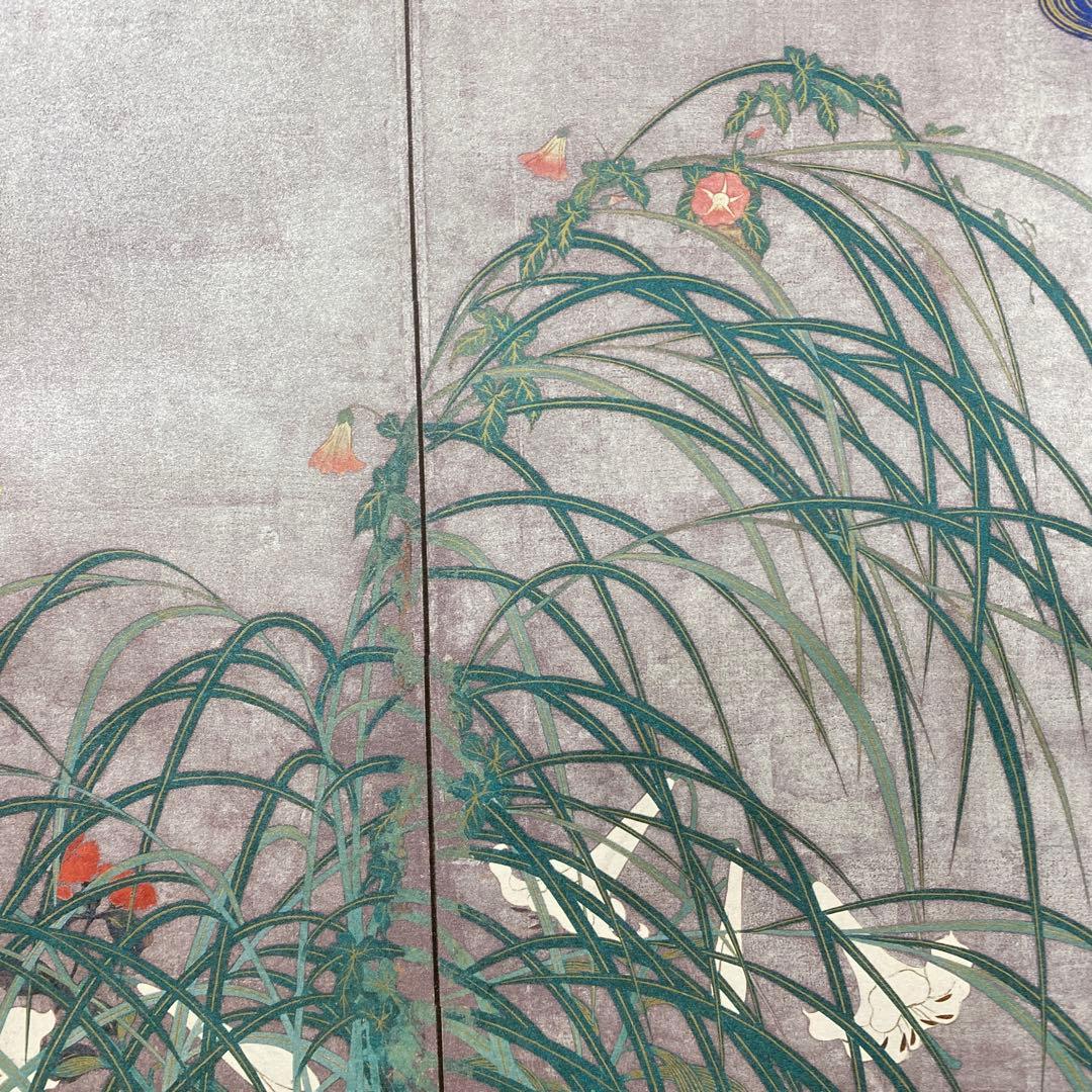 美品 掛け軸 酒井抱一筆「夏秋草屏風図」重要文化財 東京国立博物館 双幅