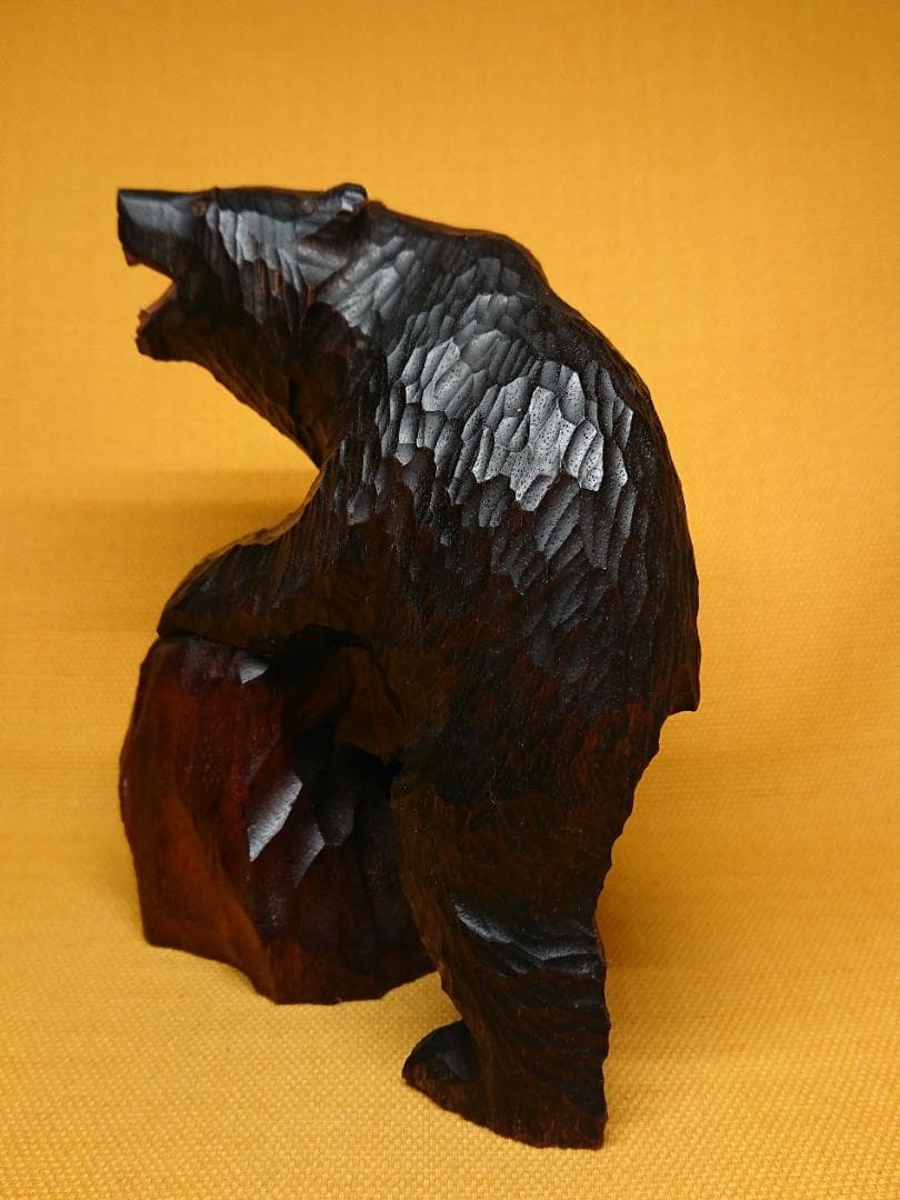 くま　熊　木彫　オブジェ　置物　インテリア　工芸品　美術品　A2891