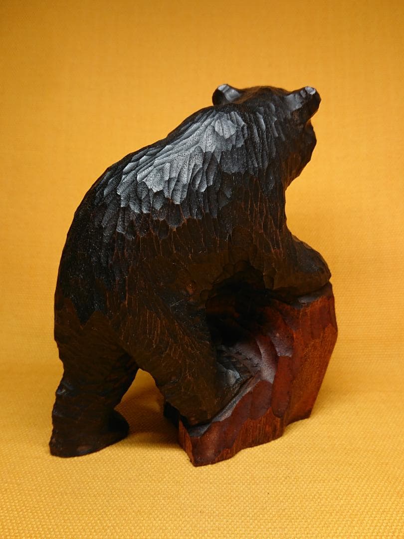 くま　熊　木彫　オブジェ　置物　インテリア　工芸品　美術品　A2891