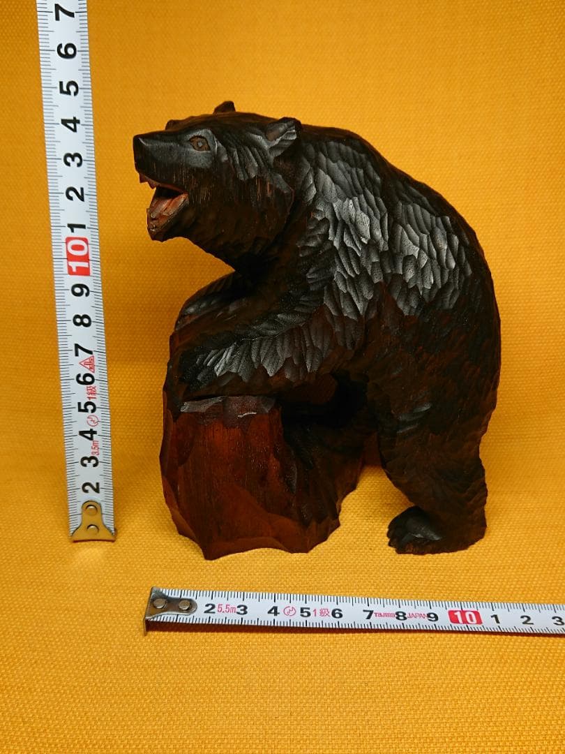 くま　熊　木彫　オブジェ　置物　インテリア　工芸品　美術品　A2891