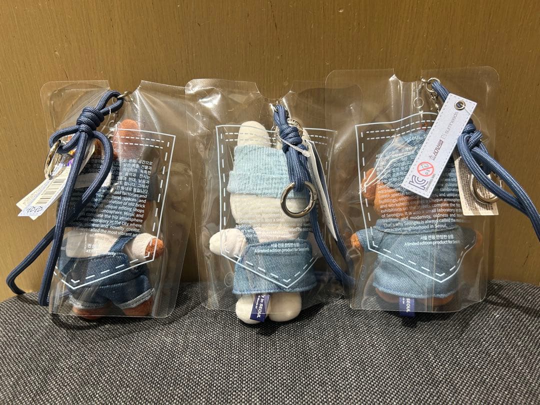 【韓国限定正規品】ソンス限定　デニム　3体セットミッフィーぬいぐるみ