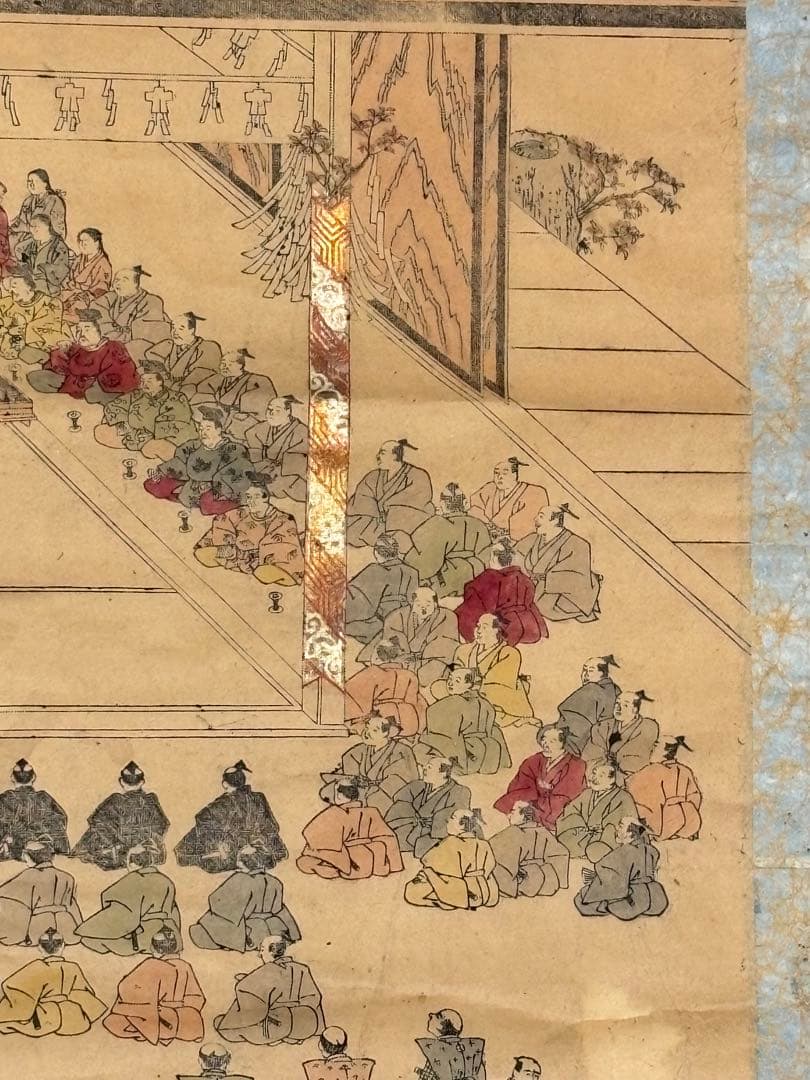 「伊勢大々御神祭之図」江戸時代彩色木版画 1幅|伊勢神宮 掛軸 掛け軸 三重県