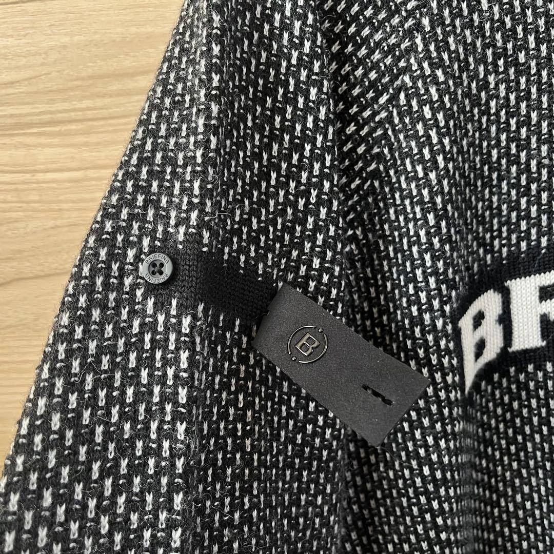 極美品★37,400円 BRIEFING メリノウールロゴニット セーター黒XL