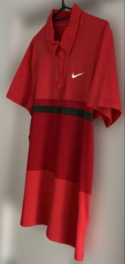NIKE ナイキ　テニス　RF ポロシャツ　赤　M ② フェデラー
