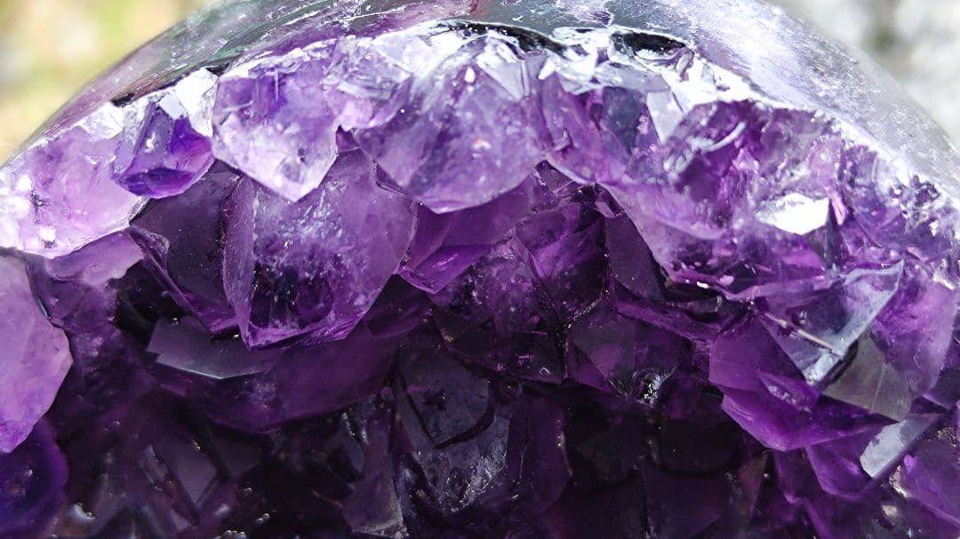 天然石 大玉アメジスト 笑い口 スフィア 6.3cm 63mm