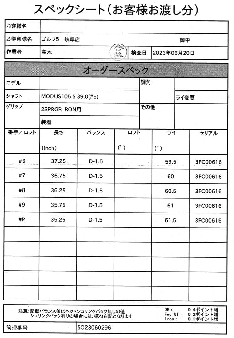PRGR 02 IRON 2023 NSプロMODUS3 TOUR 105S