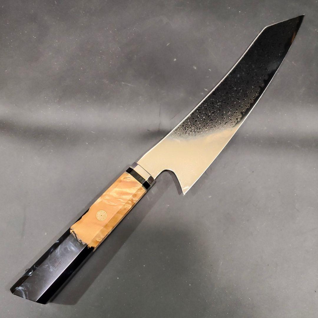 魚捌き 鬼反り 剣型 切付型 牛刀 V金10号 67層ダマスカス 包丁 八角柄