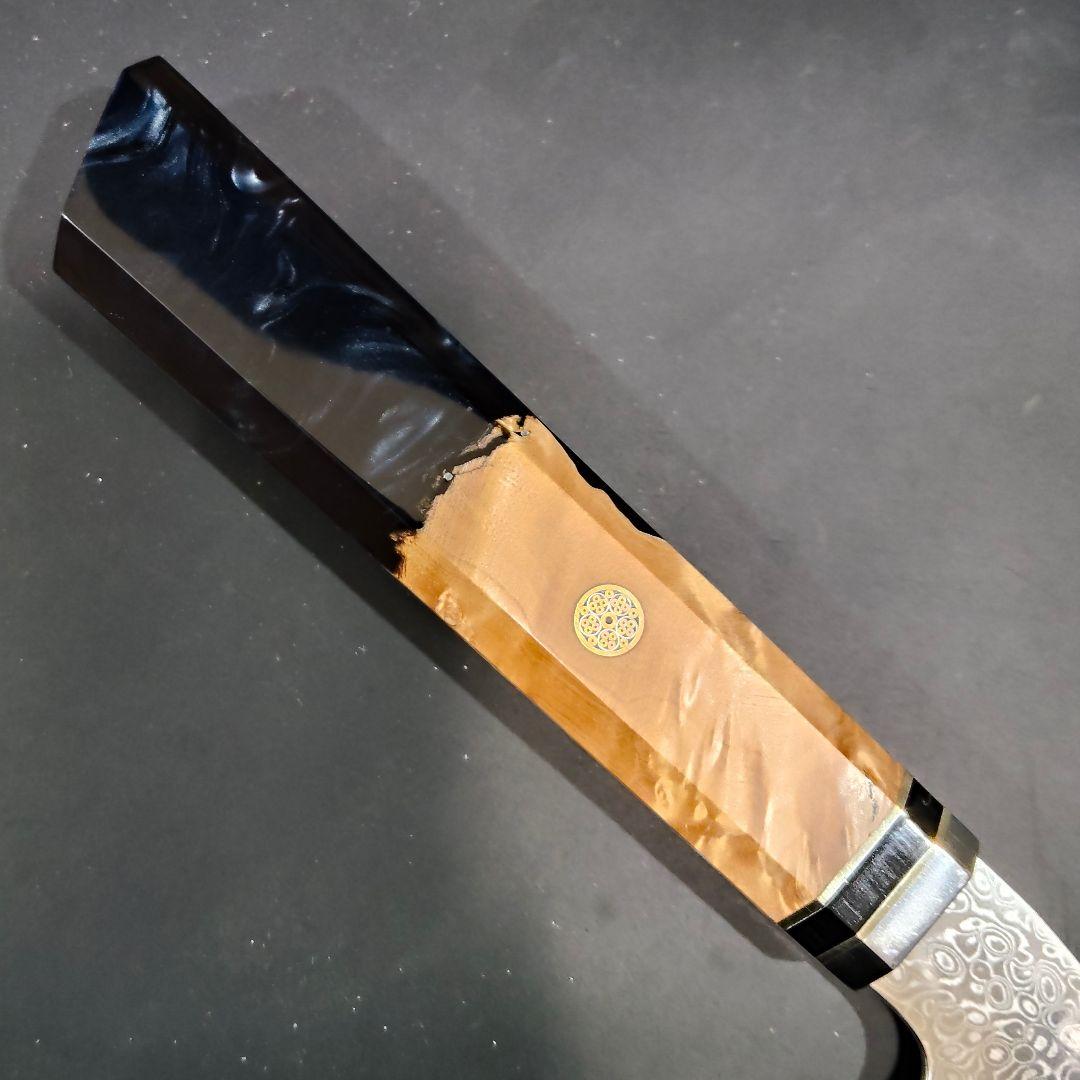 魚捌き 鬼反り 剣型 切付型 牛刀 V金10号 67層ダマスカス 包丁 八角柄
