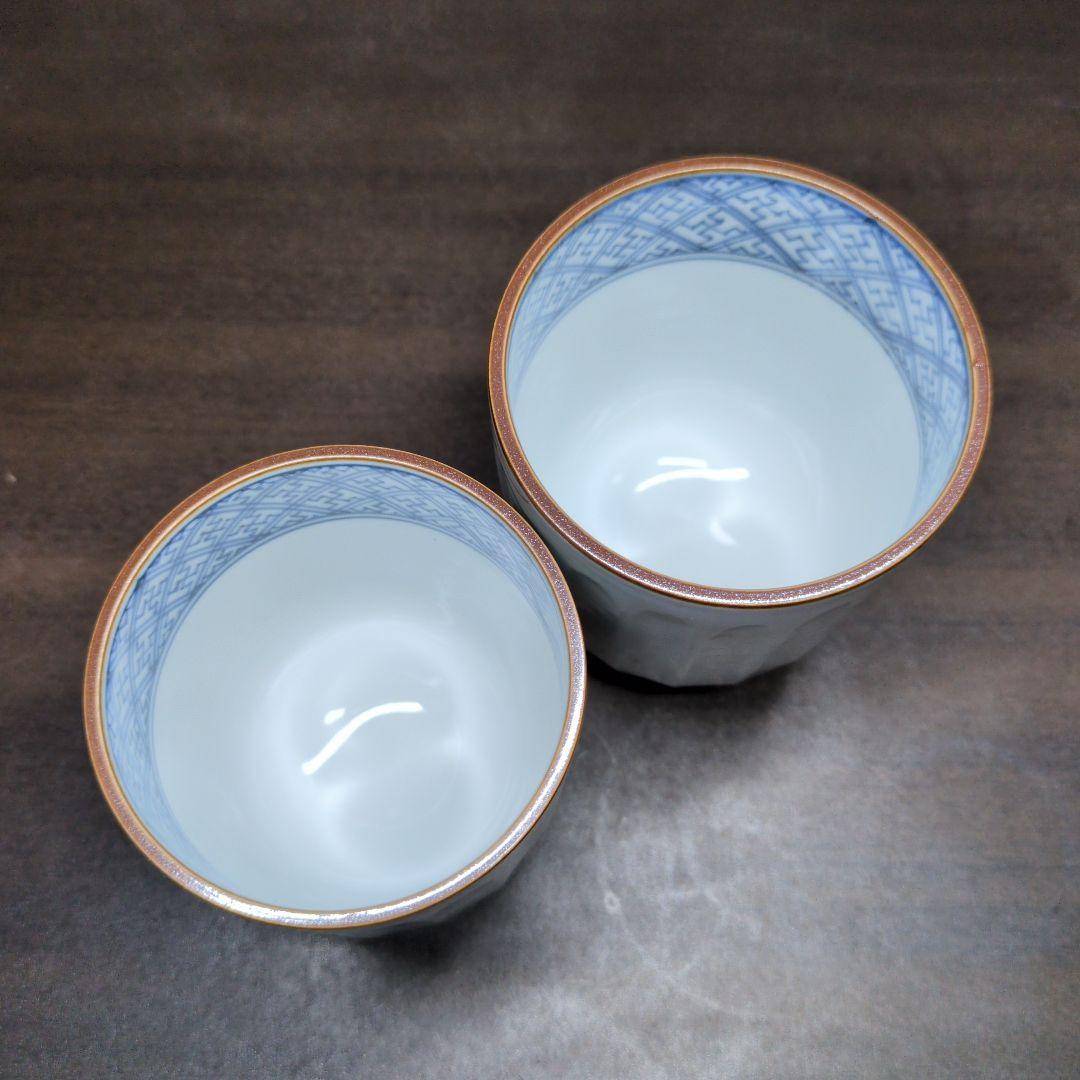 平安 壹楽 造 色絵 六瓢 夫婦 湯呑 共箱