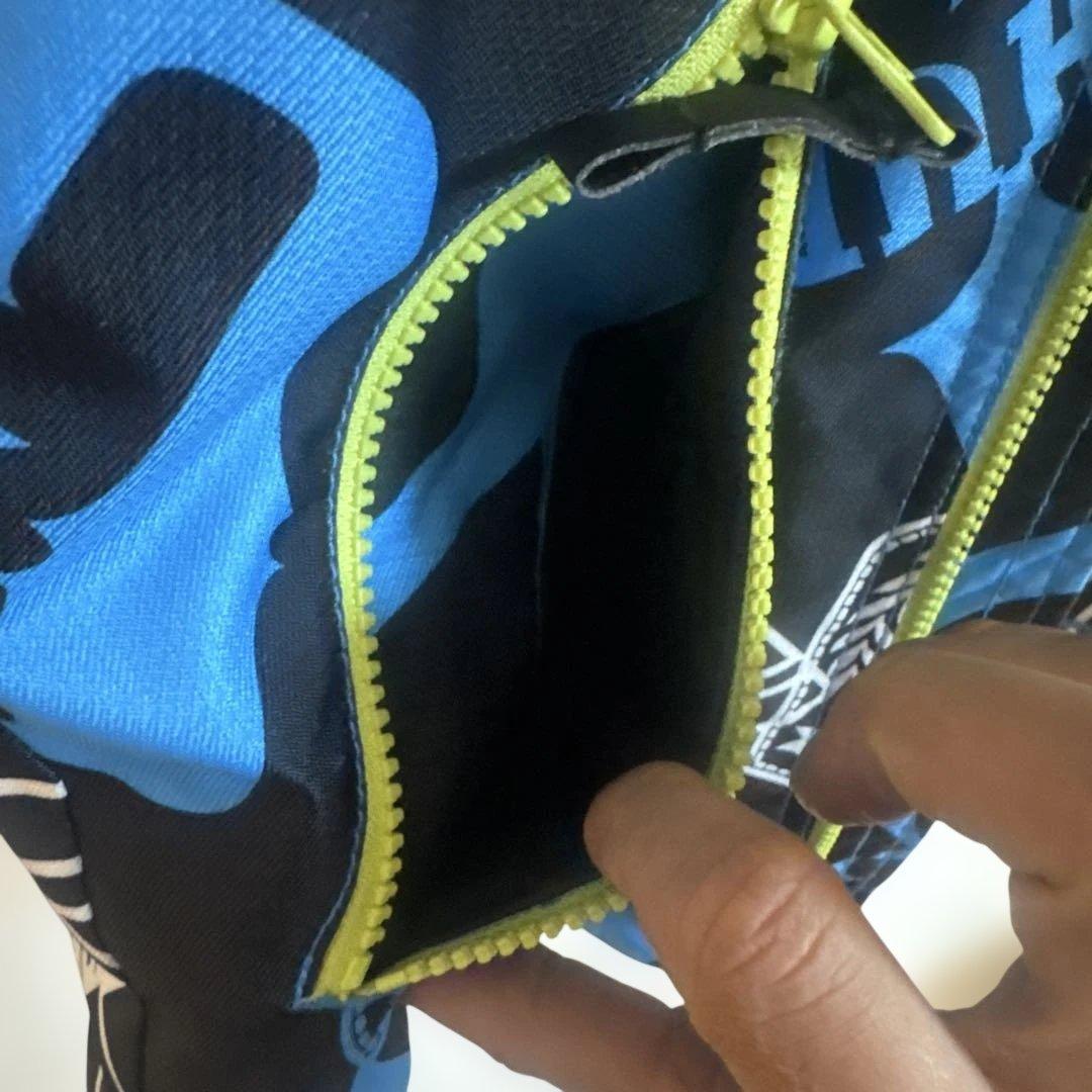 CHURスノボウェア 総柄 ブルー×ブラック M 防寒 防水