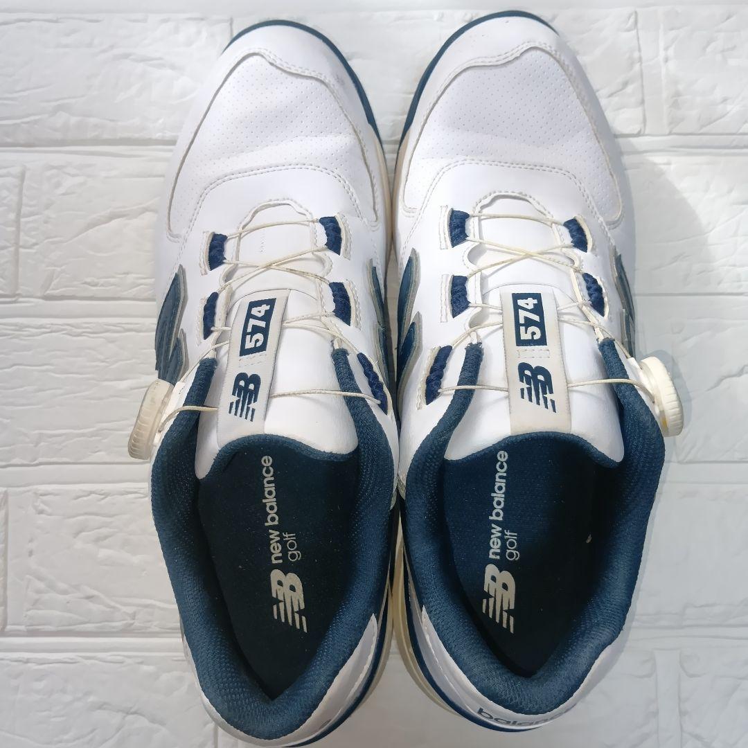 New Balance 574 ゴルフシューズ ホワイト/ネイビー　27.5㎝