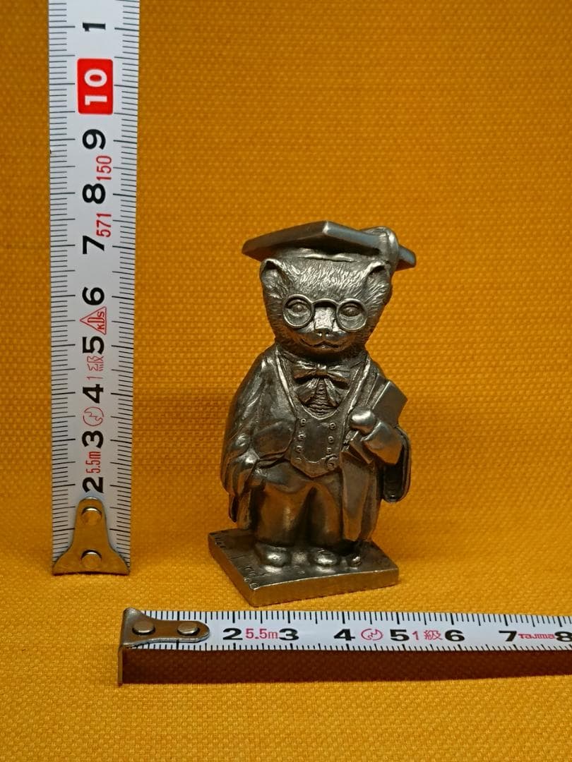 【美品】ねこ　猫　人形　金属　置物　インテリア　工芸品　美術品　A2869