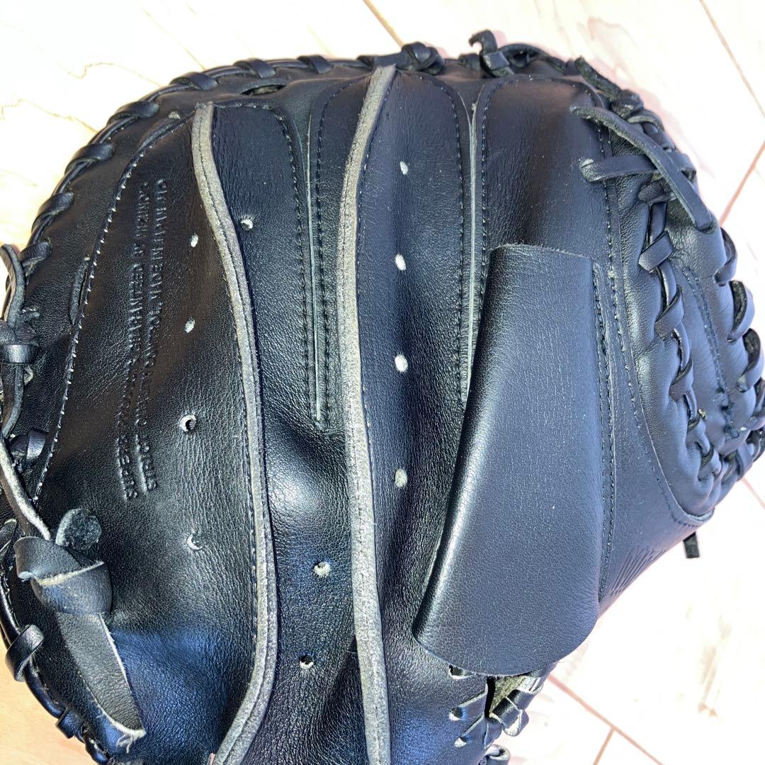 【極美品】ミズノ ビューリーグ 軟式 キャッチャーミット Mマーク 赤ビュー 黒