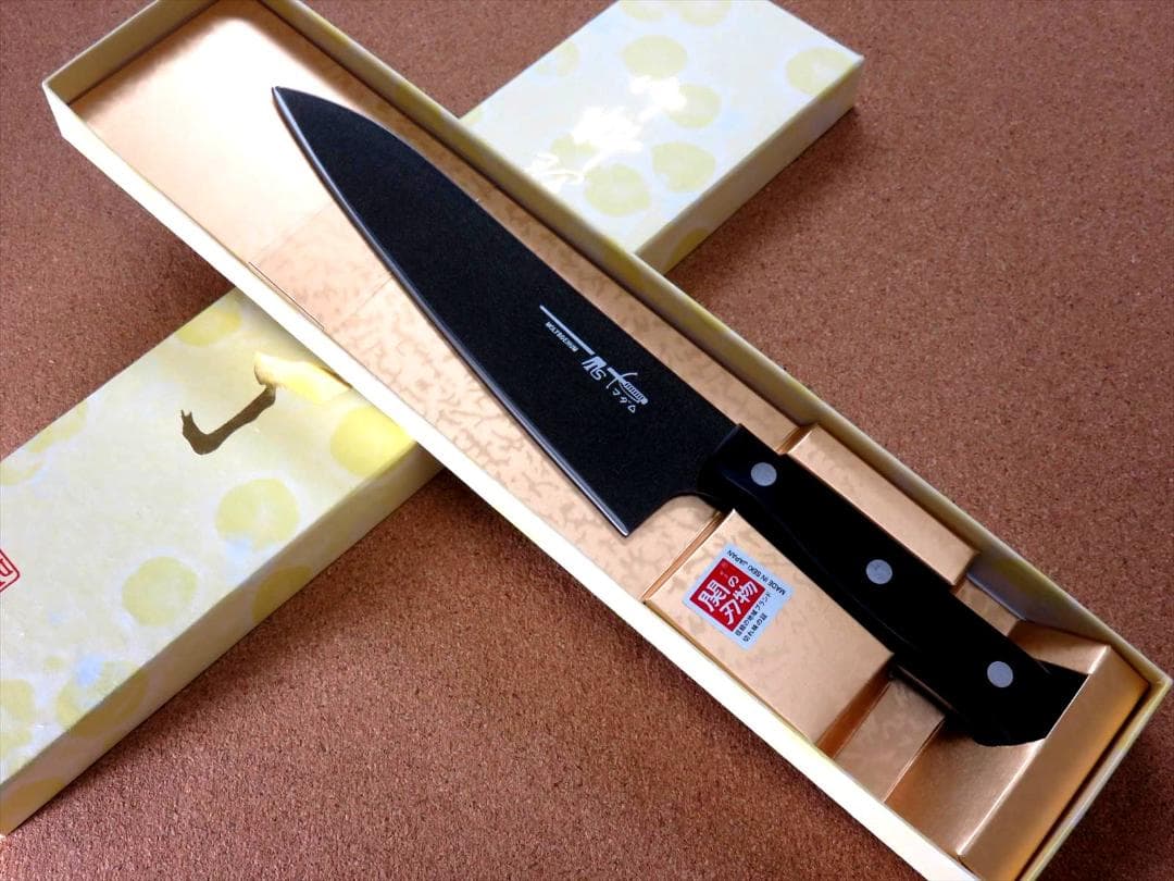 関の刃物 牛刀 175mm フッ素コーティング加工 肉切り 魚処理 両刃 洋包丁