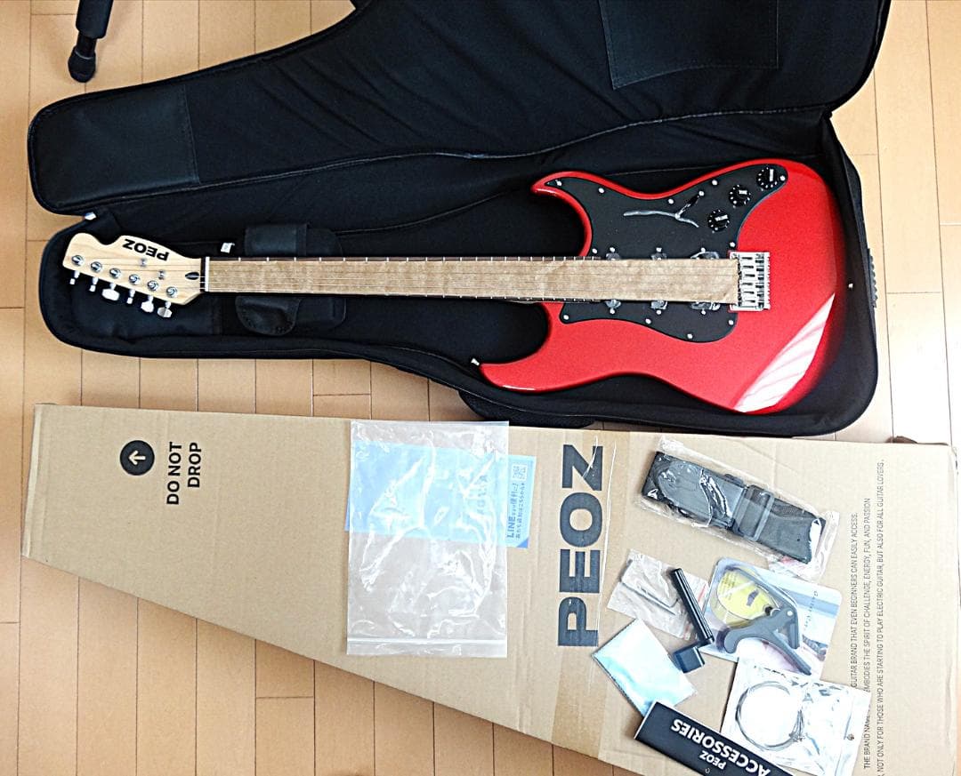 送料無料 PEOZ / TR3【スマートギター】ストラトタイプ　RED