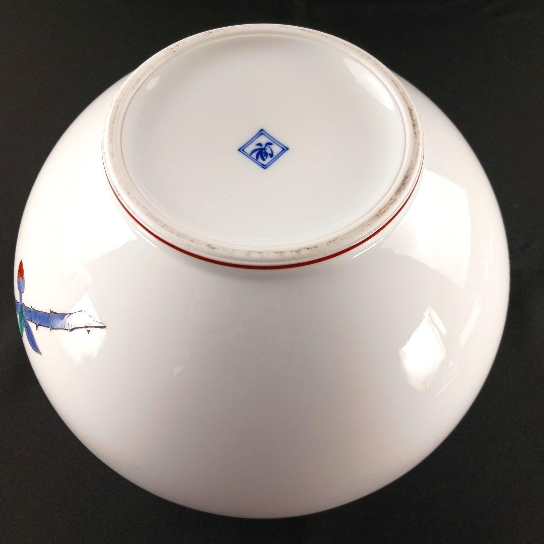 Y2293-77 香蘭社 染錦 椿図 花瓶 花器 有田焼
